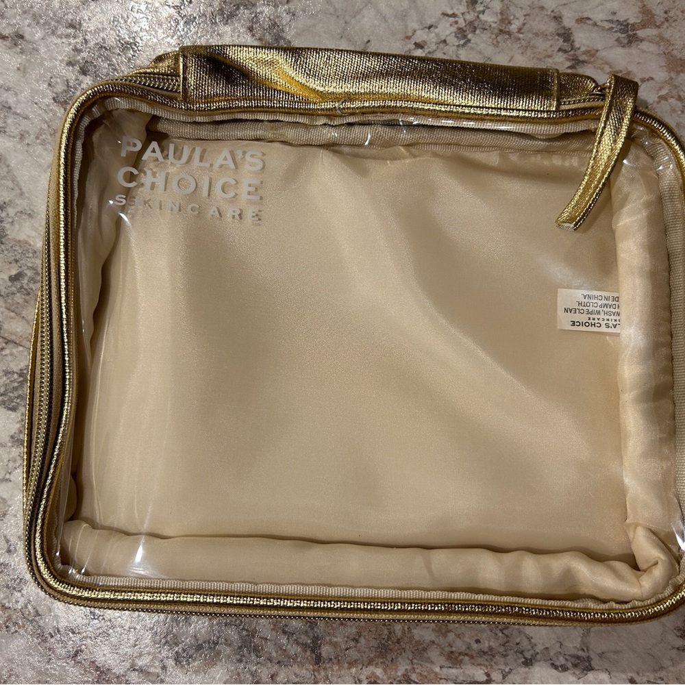 Paula’s Choice 2024 Holiday Travel Bag NWOT Gold